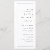 Moderne miniatuurbruiloft met chic-typografie programmakaart (Voorkant)