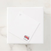 Moderne miniatuurfeest van vuurman bedankjes labels (In situ)