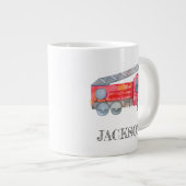 Moderne miniatuurfeest van vuurman grote koffiekop (Voorkant rechts)