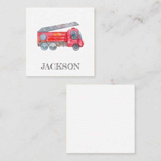 Moderne miniatuurfeest van vuurman informatiekaartje (Voorkant / Achterkant)