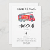 Moderne miniatuurfeest van vuurman kaart (Voorkant / Achterkant)