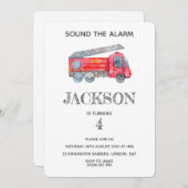 Moderne miniatuurfeest van vuurman kaart (Voorkant / Achterkant)