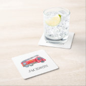 Moderne miniatuurfeest van vuurman kartonnen onderzetters (Insitu)