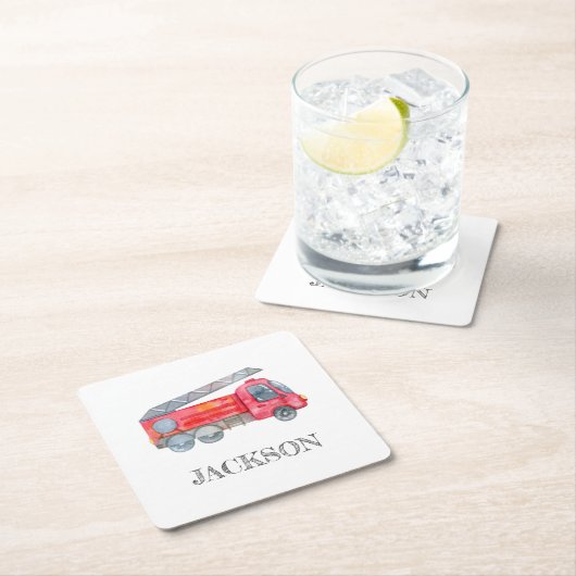 Moderne miniatuurfeest van vuurman kartonnen onderzetters (Insitu)