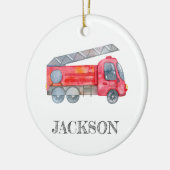 Moderne miniatuurfeest van vuurman keramisch ornament (Links)