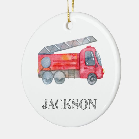 Moderne miniatuurfeest van vuurman keramisch ornament (Links)