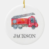 Moderne miniatuurfeest van vuurman keramisch ornament (Achterkant)