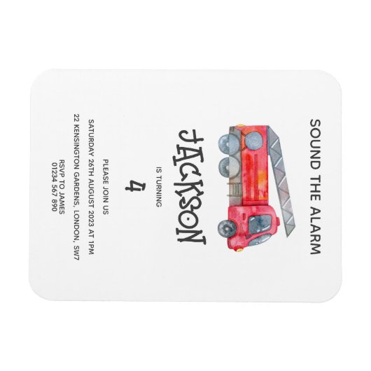 Moderne miniatuurfeest van vuurman magneet (Horizontaal)