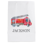 Moderne miniatuurfeest van vuurman medium cadeauzakje (Achterkant)