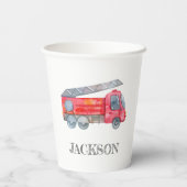 Moderne miniatuurfeest van vuurman papieren bekers (Achterkant)