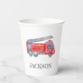 Moderne miniatuurfeest van vuurman papieren bekers (Voorkant)