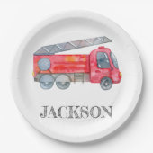 Moderne miniatuurfeest van vuurman papieren bordje (Voorkant)