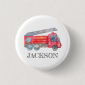 Moderne miniatuurfeest van vuurman ronde button 3,2 cm (Voorkant)