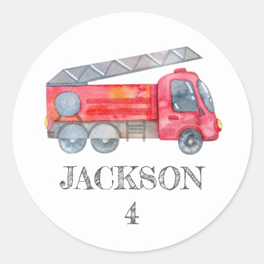 Moderne miniatuurfeest van vuurman ronde sticker (Voorkant)