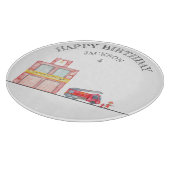 Moderne miniatuurfeest van vuurman snijplank (Hoek)