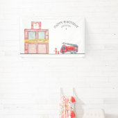 Moderne miniatuurfeest van vuurman spandoek (Insitu)