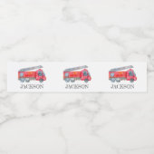 Moderne miniatuurfeest van vuurman waterfles etiket (Enkel label)