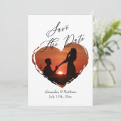 Moderne miniatuurfoto van Elegant Script Save The Date (Staand voorkant)