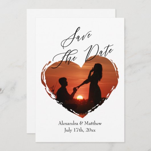 Moderne miniatuurfoto van Elegant Script Save The Date (Voorkant / Achterkant)
