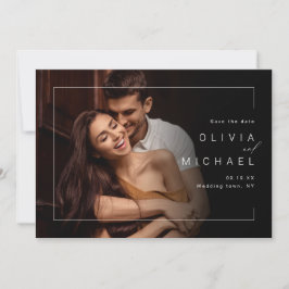 Moderne miniatuurfoto's bruiloft, maar dan met een save the date