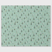 moderne miniatuurgroene kerstbomen Holiday Cadeaupapier (Vlak)