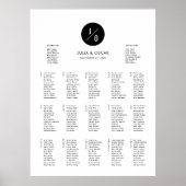 Moderne miniatuurmonogram cirkelvormig monogram poster (Voorkant)