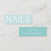 Moderne miniatuurtypografische nagels mini visitekaartje (Voorkant / Achterkant)