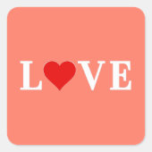 Moderne minichic minimalist LOVE Vierkante Sticker (Voorkant)