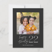 Moderne minieme 2022 Happy 22-fotofeestauto Feestdagenkaart (Voorkant)