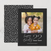 Moderne minieme 2022 Happy 22-fotofeestauto Feestdagenkaart (Voorkant / Achterkant)