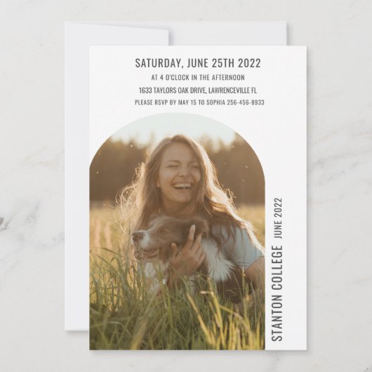 Moderne minieme Arch Photos Afbeelding Afstuderen Kaart (Achterkant)