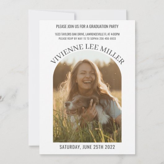 Moderne minieme Arch Photos Afbeelding Afstuderen Kaart (Achterkant)