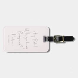 Moderne minieme bridesmaid-ontwerphandleiding Blus Bagagelabel