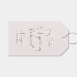 Moderne minieme bridesmaid-ontwerphandleiding Blus Cadeaulabel