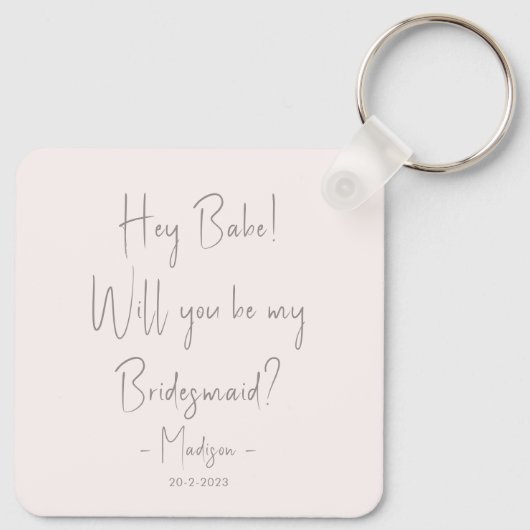 Moderne minieme bridesmaid-ontwerphandleiding Blus Sleutelhanger (Achterkant)