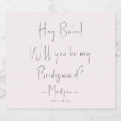 Moderne minieme bridesmaid-ontwerphandleiding Blus Sparkling Wijnetiket (Enkel label)