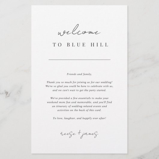 Moderne minieme brief voor bruiloft en reisroute (Voorkant)