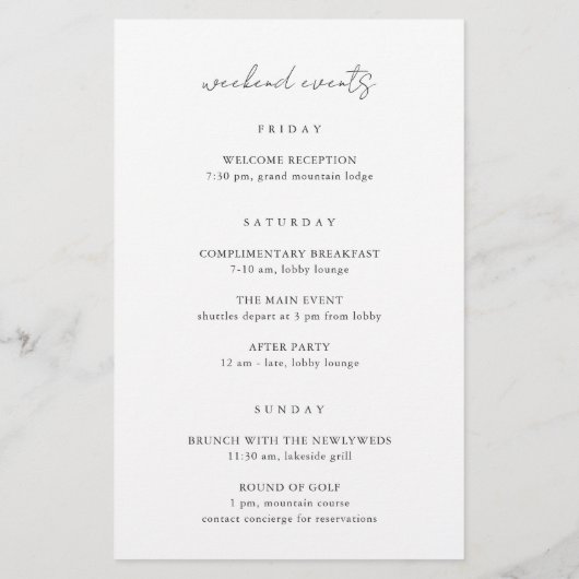 Moderne minieme brief voor bruiloft en reisroute (Achterkant)