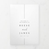 Moderne minieme brief voor bruiloft en reisroute drieluik programma (Cover)