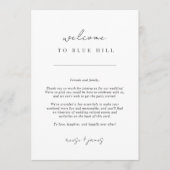 Moderne minieme brief voor bruiloft en reisroute programmakaart (Voorkant)