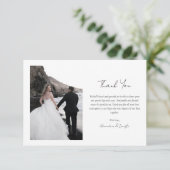 Moderne minieme bruiloft bedankkaart (Staand voorkant)