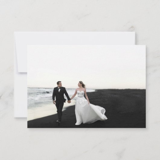 Moderne minieme bruiloft bedankkaart (Achterkant)