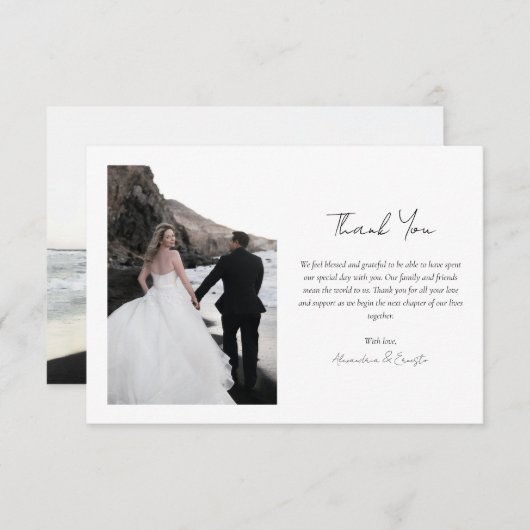 Moderne minieme bruiloft bedankkaart (Voorkant / Achterkant)
