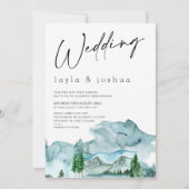 Moderne minieme bruiloft met wilde natuur kaart (Voorkant)