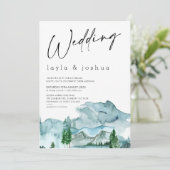 Moderne minieme bruiloft met wilde natuur kaart (Staand voorkant)