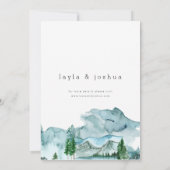 Moderne minieme bruiloft met wilde natuur kaart (Achterkant)