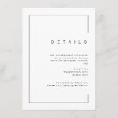 Moderne minieme details van fotobruiloft informatiekaartje (Voorkant)