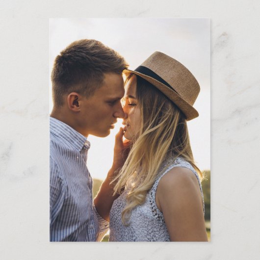 Moderne minieme details van fotobruiloft informatiekaartje (Achterkant)