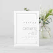 Moderne minieme details van fotobruiloft informatiekaartje (Staand voorkant)