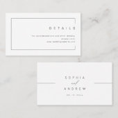Moderne minieme details voor fotobruiloft plaatskaartje (Voorkant / Achterkant)